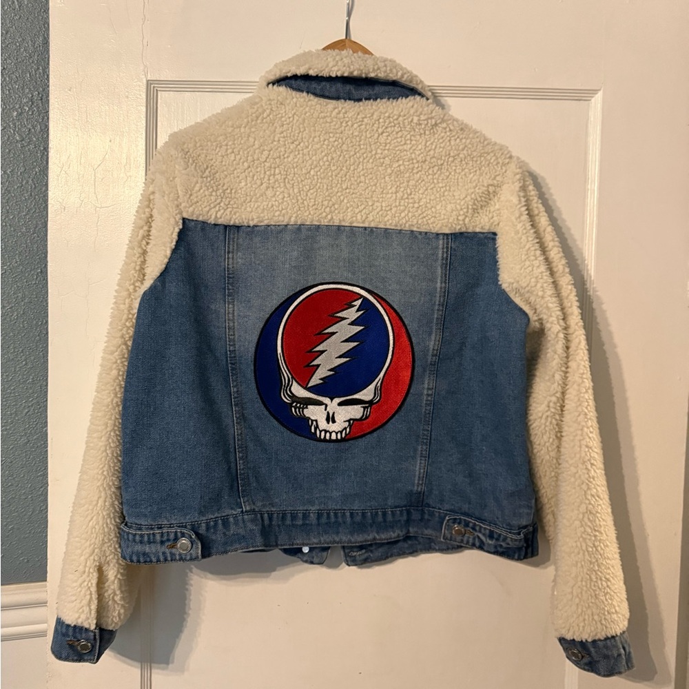 Grateful Dead Kids Denim Jacket with Sherpa and Skull Patch